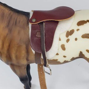 Vintage Breyer English Riding Saddle Leather Saddle Pad Traditional Horse Size